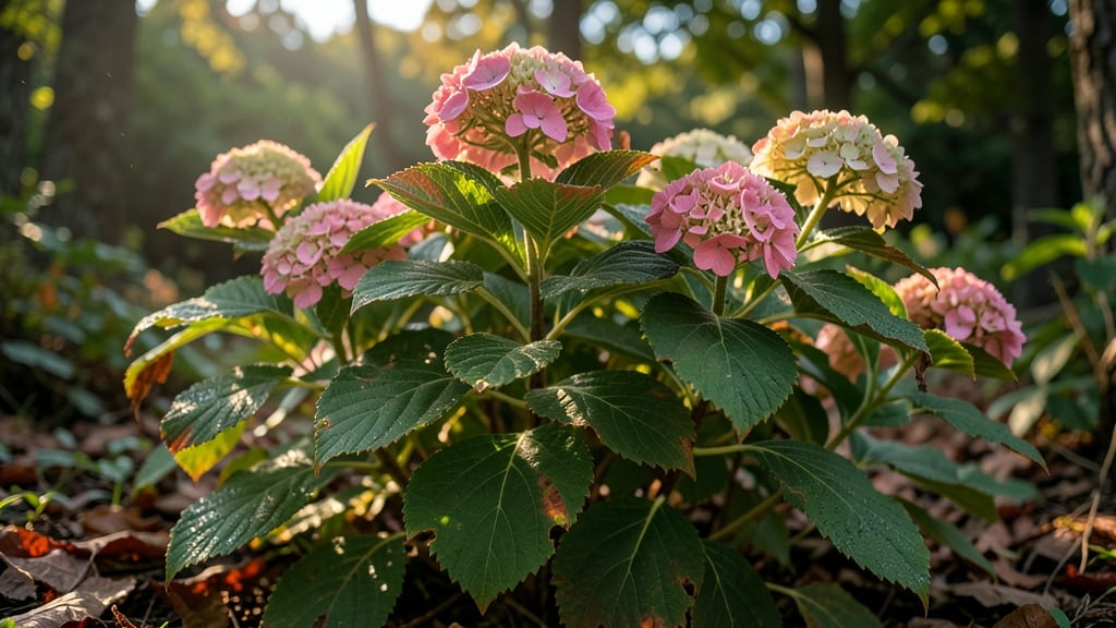 Oakleaf Hydrangea With Large Pink Blooms