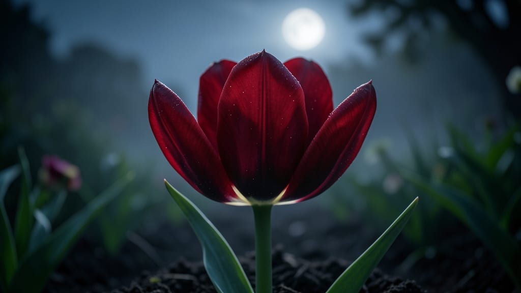 Queen of the Night Tulip's Rare Crimson Beauty