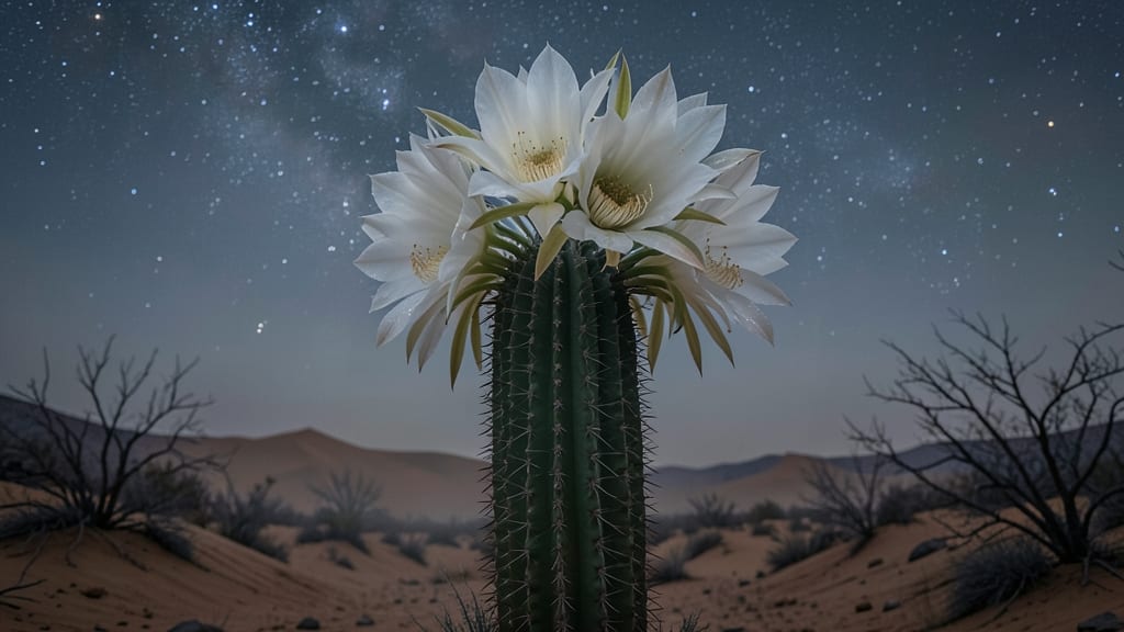 Night-Blooming Cereus Cactus's Stunning Desert Bloom