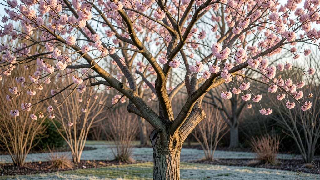 Eastern Redbud with Heart-Shaped White Flowers