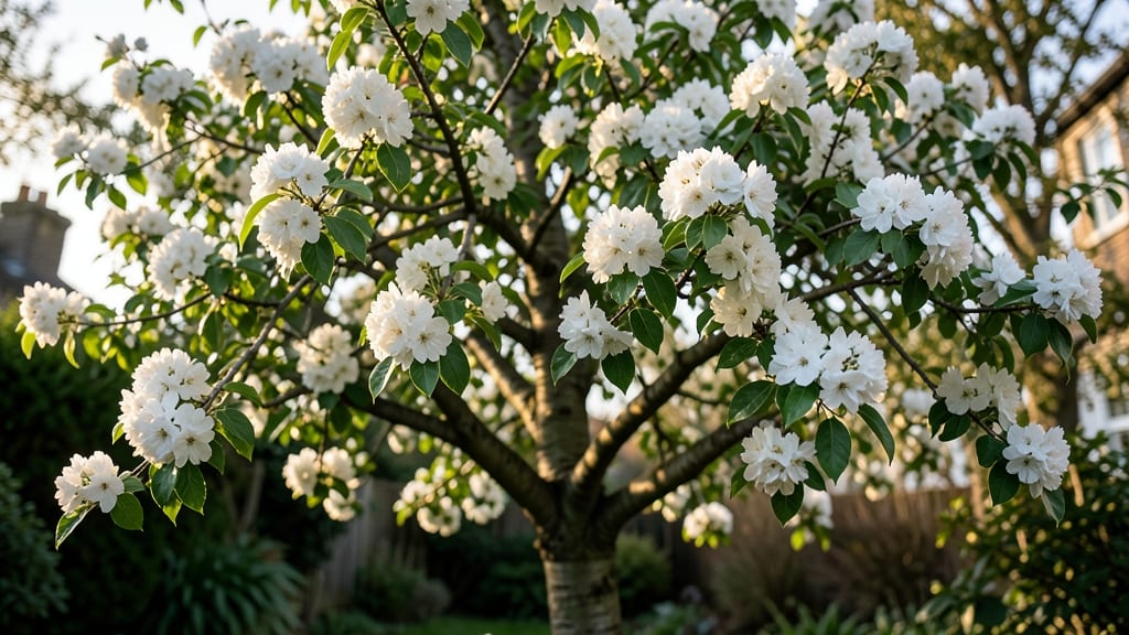 Bradford Pear with Fragrant White Blossom Clusters
