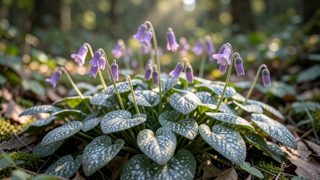 Lungwort: Silver-Spotted Leaves with Purple Blooms